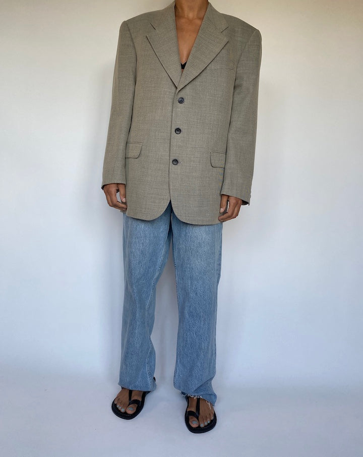 VINTAGE BEIGE WOOL BLAZER 1540