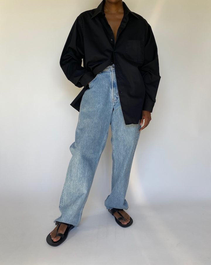 VINTAGE BLACK BUTTON DOWN SHIRT 3791