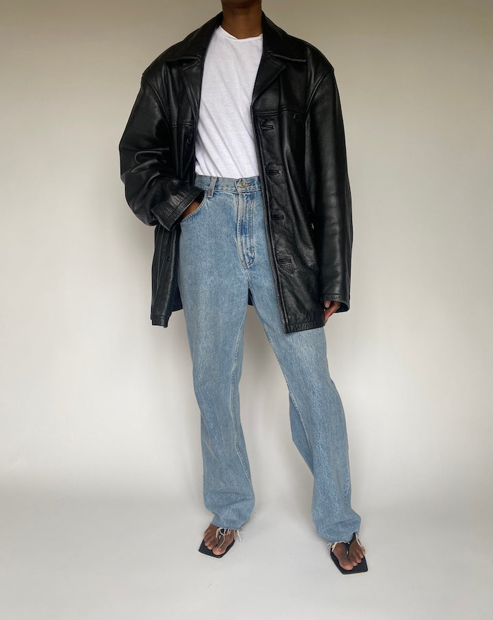 VINTAGE BLACK LEATHER JACKET 3817
