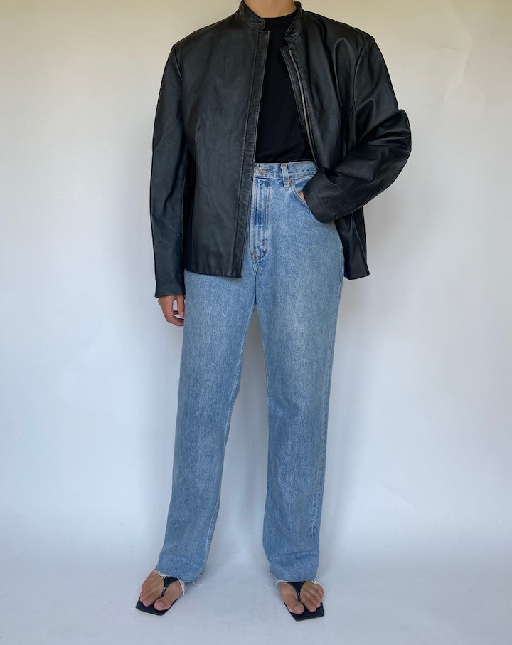 VINTAGE BLACK LEATHER JACKET 3424