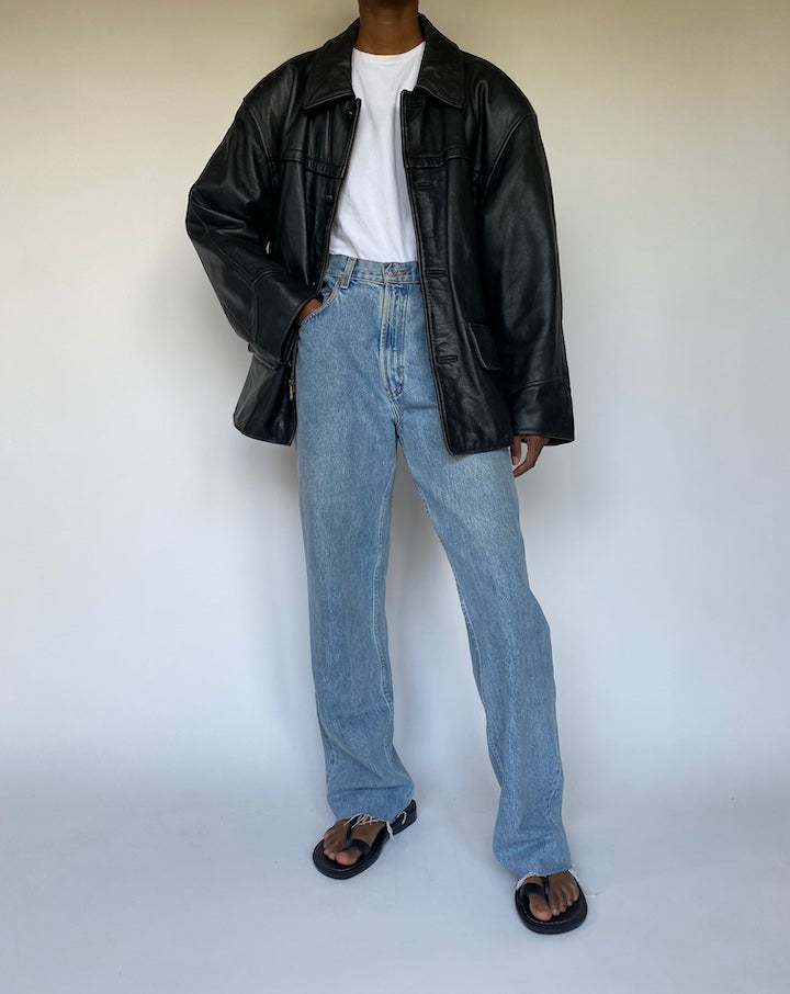 VINTAGE BLACK LEATHER JACKET 3673