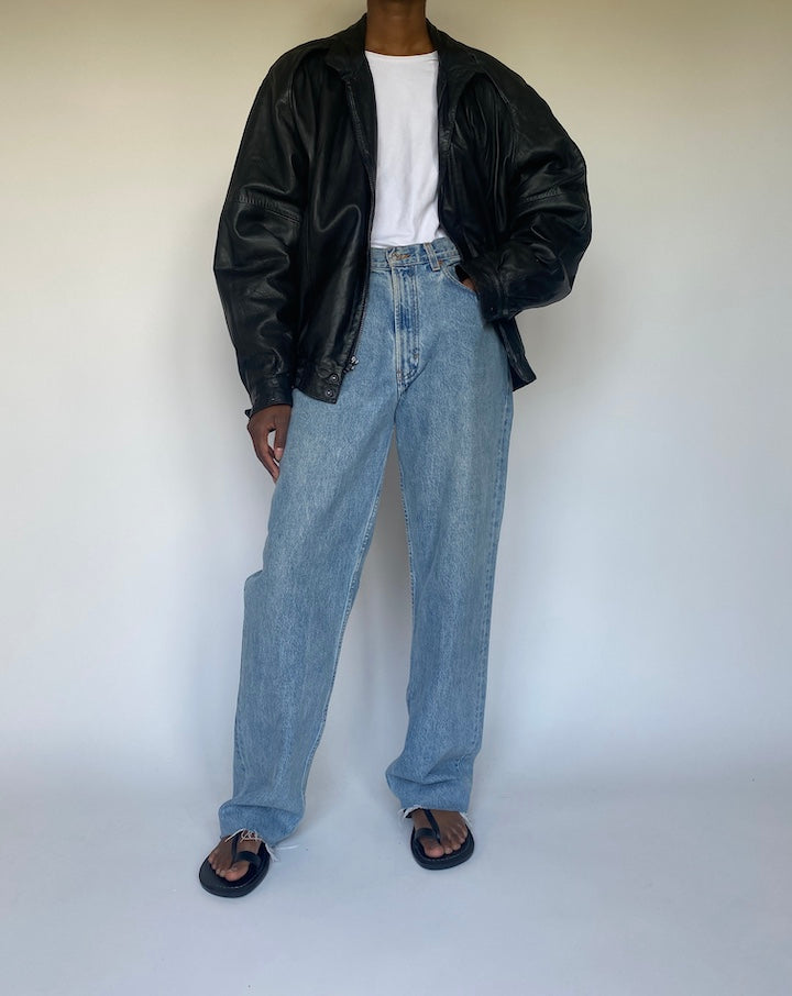 VINTAGE BLACK LEATHER JACKET 3676