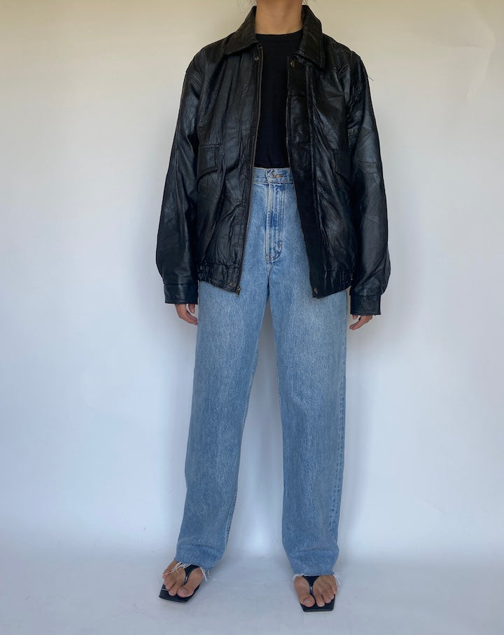 VINTAGE BLACK LEATHER JACKET 3431
