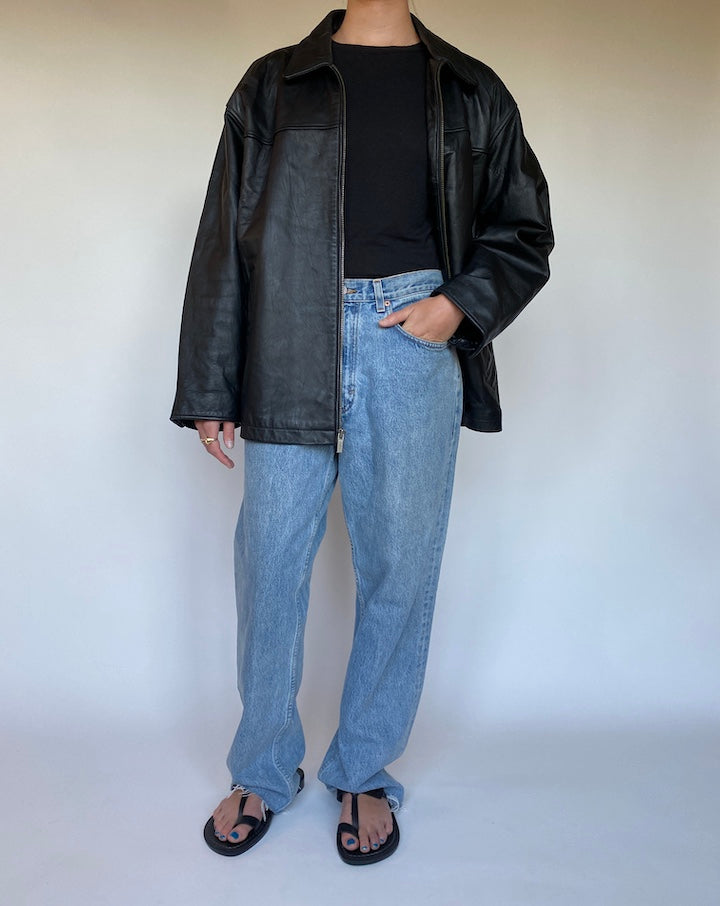 VINTAGE BLACK LEATHER JACKET 3070