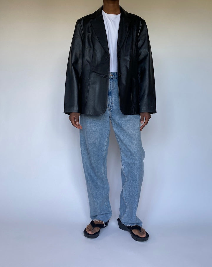 VINTAGE BLACK LEATHER JACKET 3518