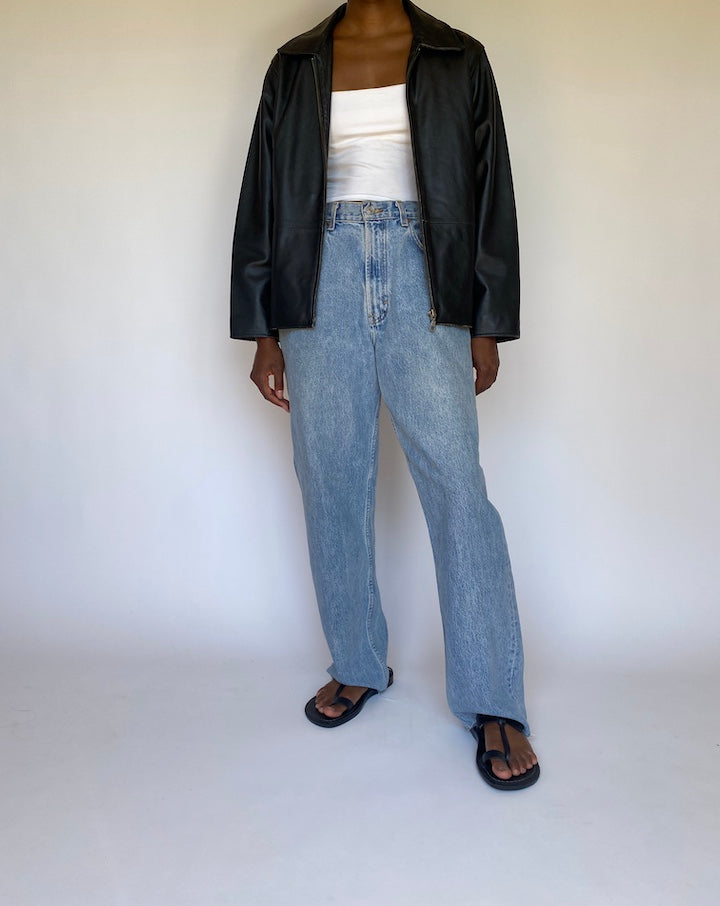 VINTAGE BLACK LEATHER JACKET 3685