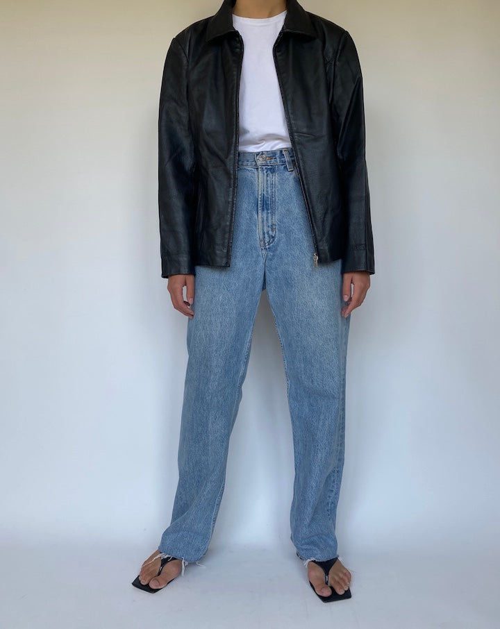 VINTAGE BLACK LEATHER JACKET 3368