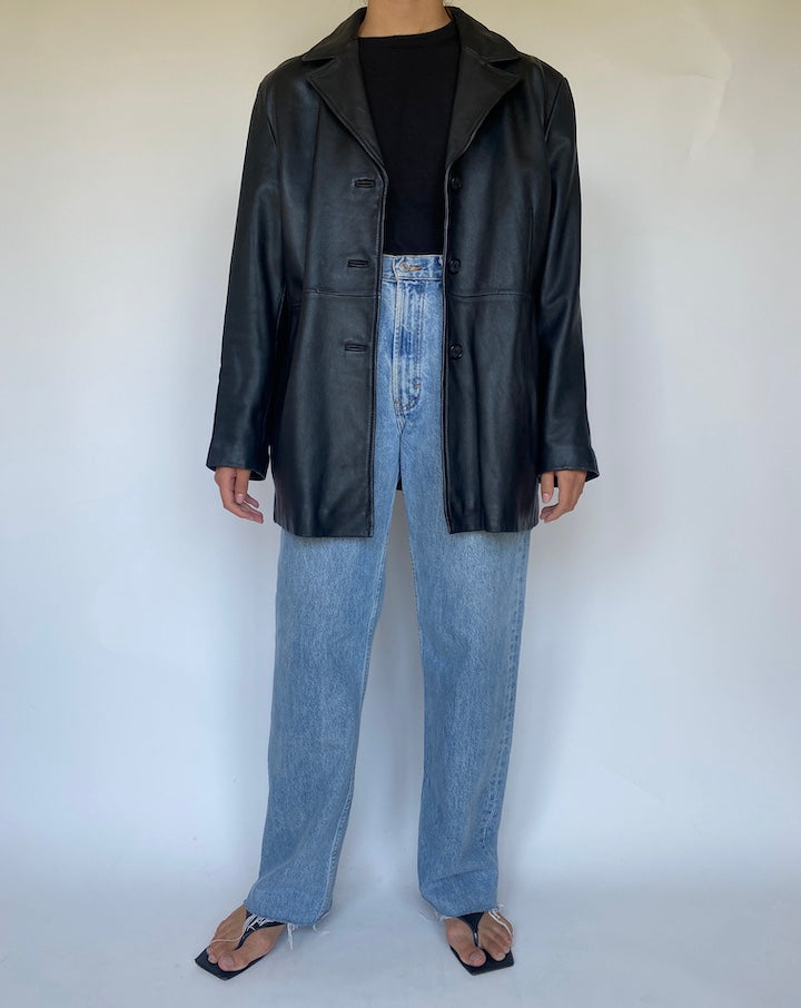 VINTAGE BLACK LEATHER JACKET 3430