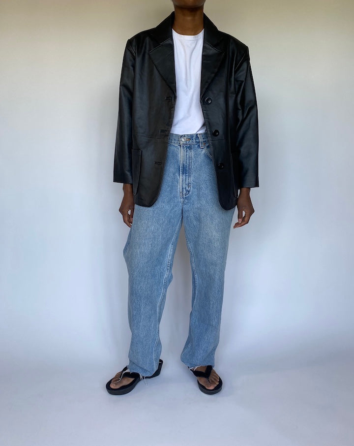 VINTAGE BLACK LEATHER JACKET 3583