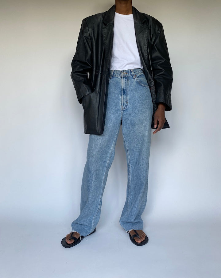 VINTAGE BLACK LEATHER JACKET 3658