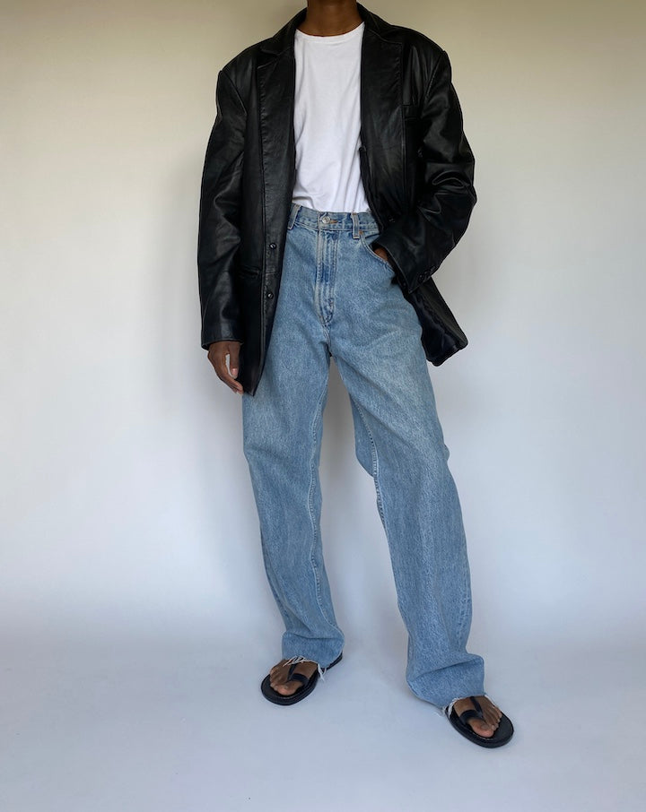 VINTAGE BLACK LEATHER JACKET 3675