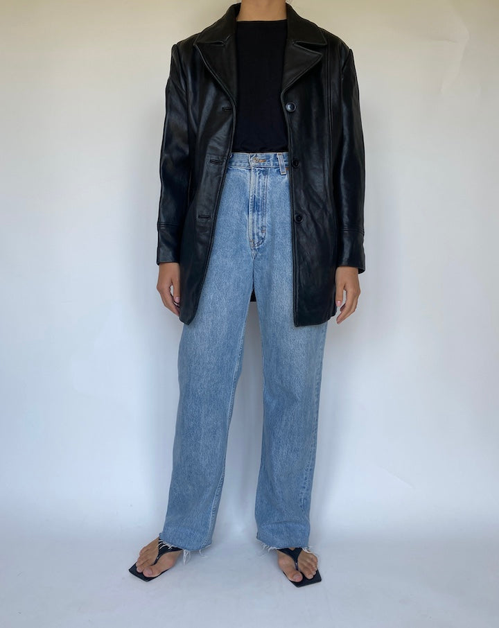 VINTAGE BLACK LEATHER JACKET 3425