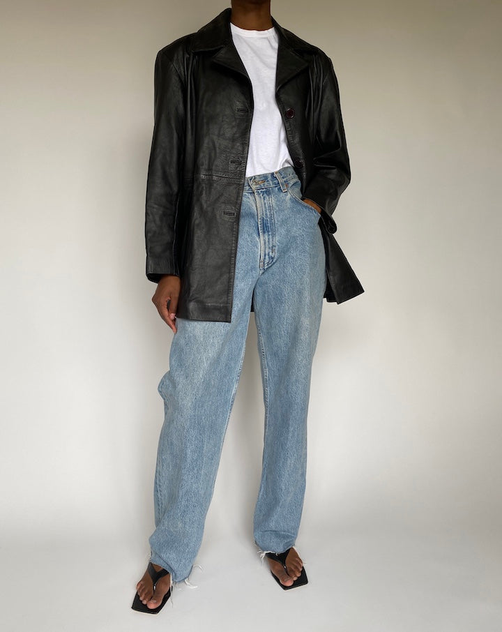 VINTAGE BLACK LEATHER JACKET 3819