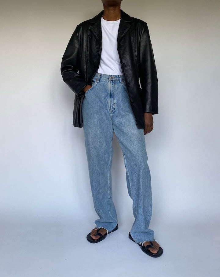 VINTAGE BLACK LEATHER JACKET 3659