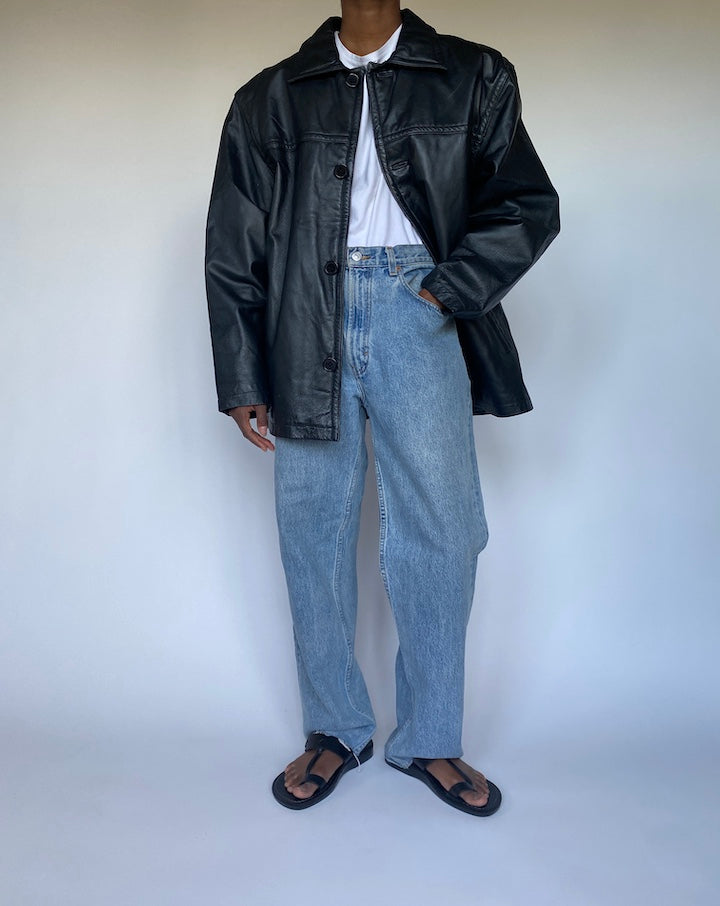 VINTAGE BLACK LEATHER JACKET 3514