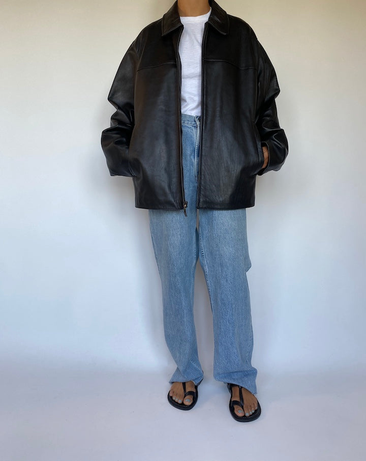 VINTAGE BLACK LEATHER JACKET 1492