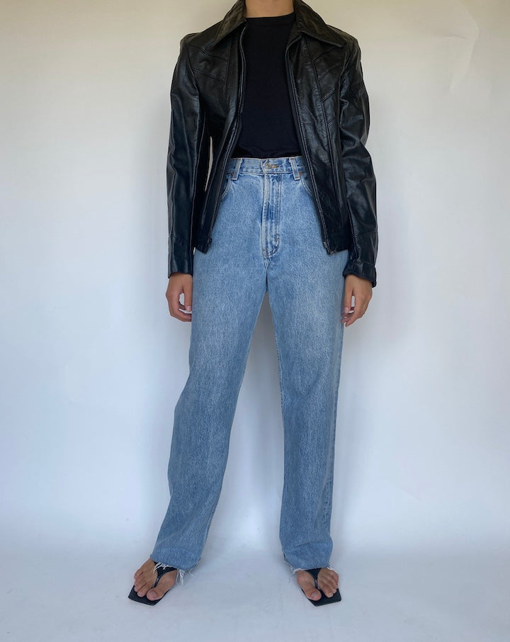 VINTAGE BLACK LEATHER JACKET 3422