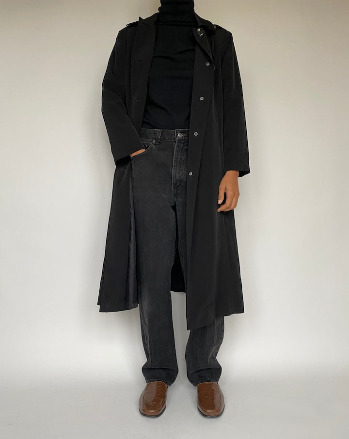 VINTAGE BLACK LONG COAT 1627