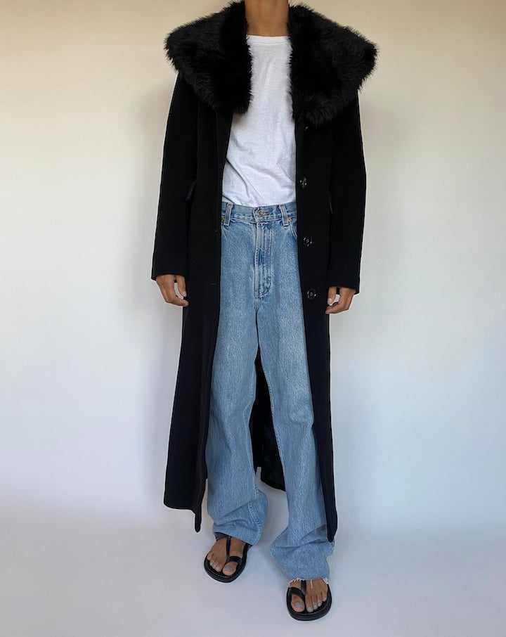 VINTAGE BLACK LONG COAT 1474