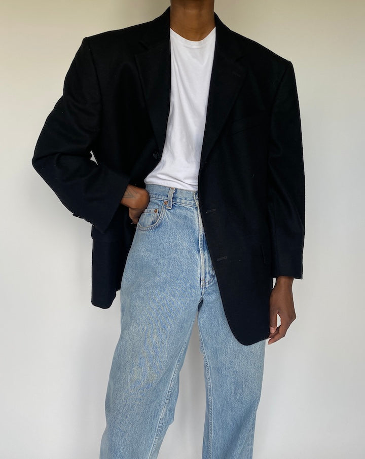 VINTAGE BLACK OSCAR DE LA RENTA BLAZER 3650