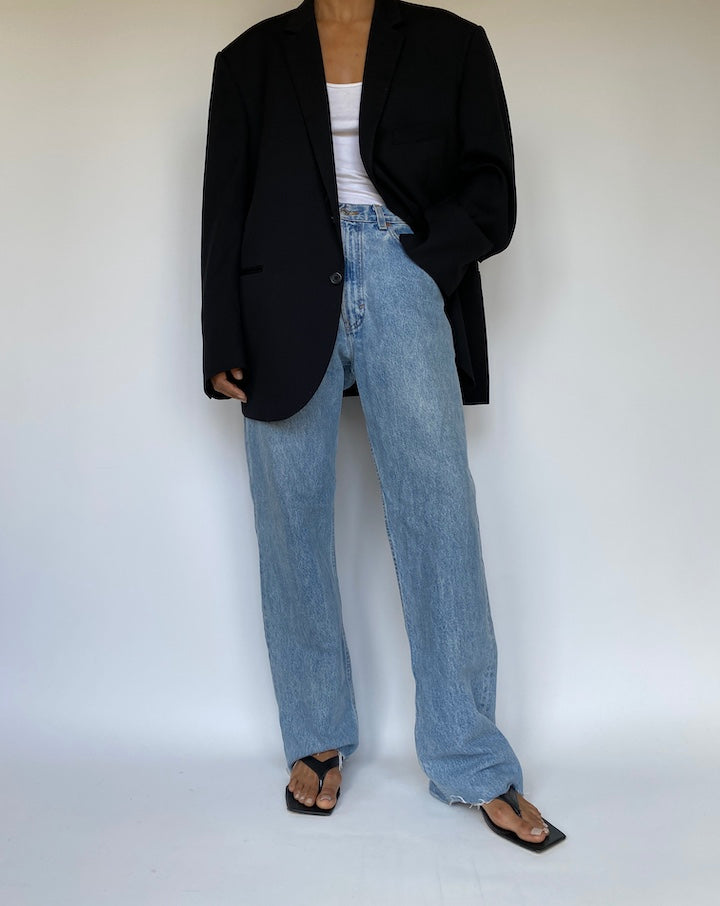 VINTAGE BLACK SINGLE BREASTED BLAZER 3288