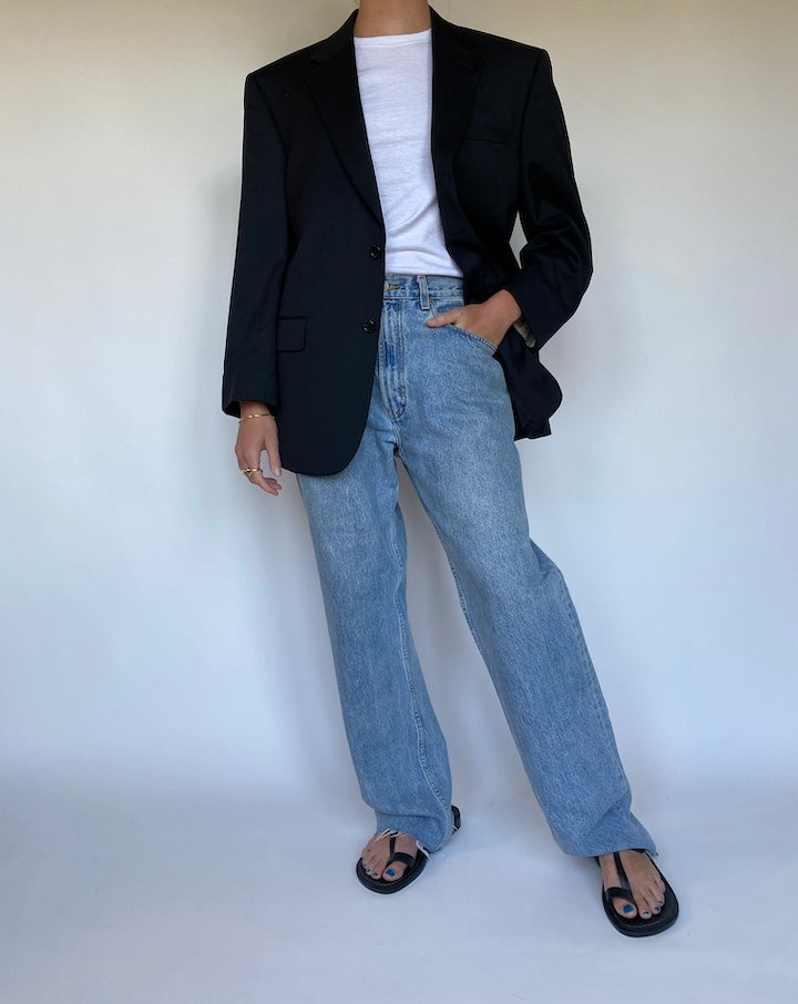 VINTAGE BLACK WOOL BLAZER 3097