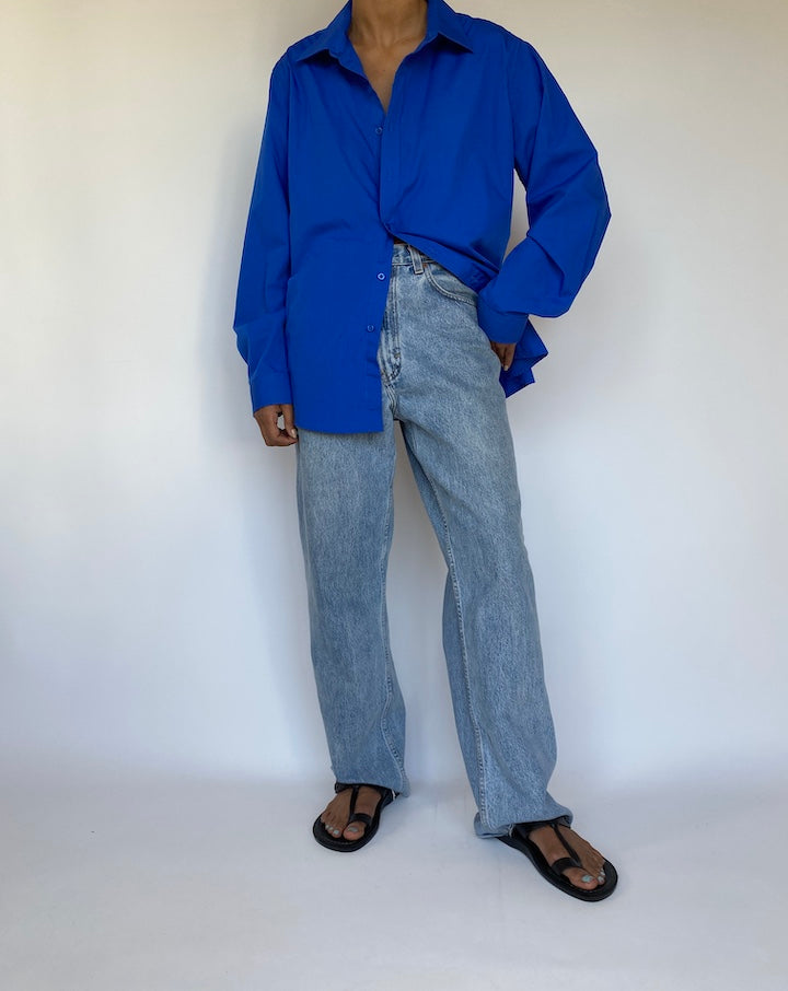 VINTAGE BLUE BUTTON DOWN SHIRT 3257