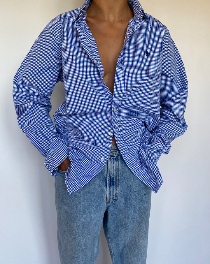 VINTAGE BLUE RALPH LAUREN SHIRT 1545