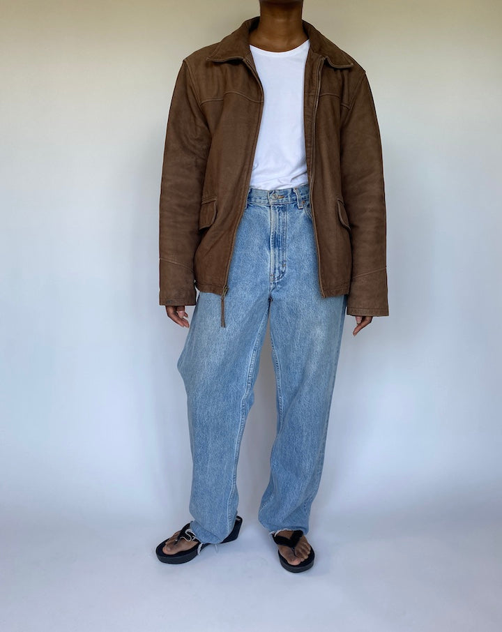 VINTAGE BROWN LEATHER JACKET 3585