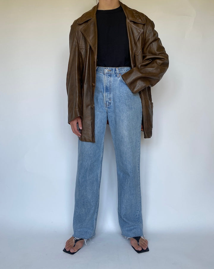 VINTAGE BROWN LEATHER JACKET 3426