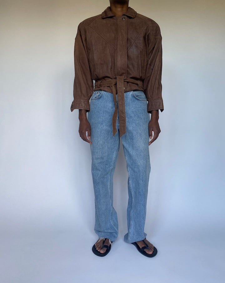 VINTAGE BROWN LEATHER JACKET 3507