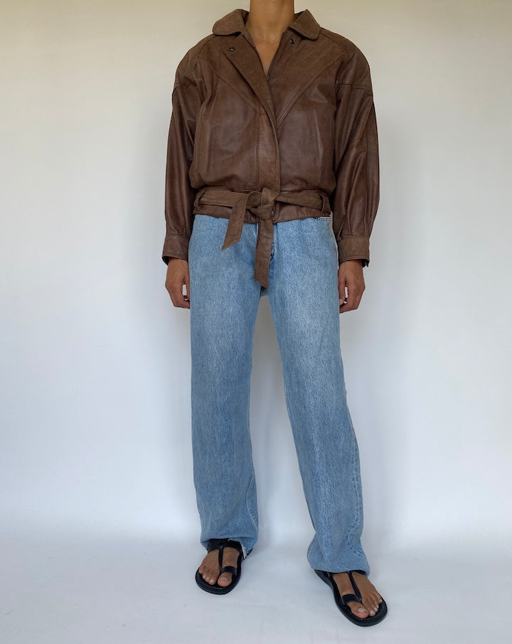 VINTAGE BROWN LEATHER JACKET 3305