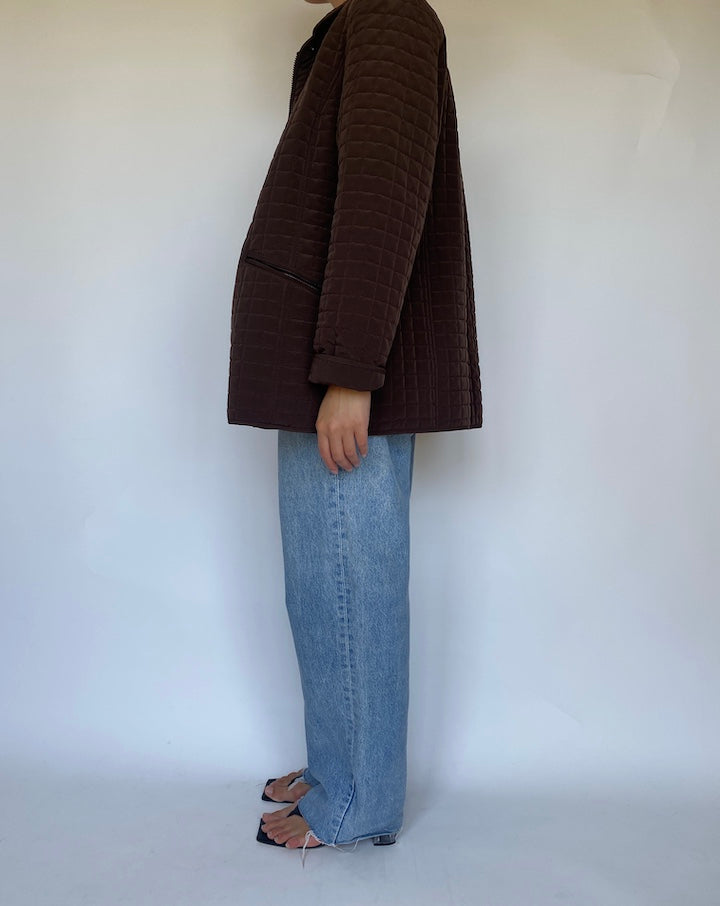 VINTAGE BROWN QUILTED JACKET 3436