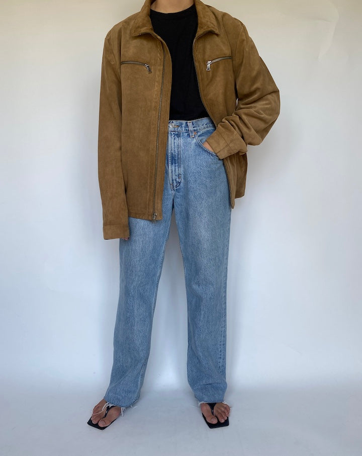 VINTAGE BROWN SUEDE LEATHER JACKET 3435