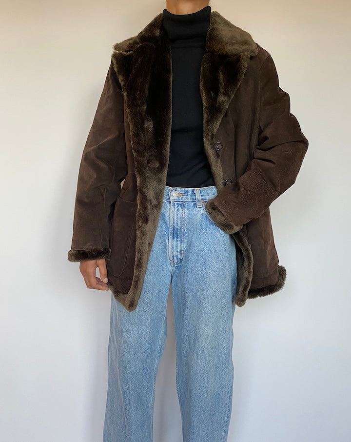 VINTAGE BROWN SUEDE LEATHER JACKET 1649