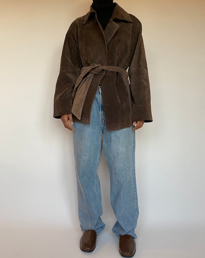 VINTAGE BROWN SUEDE LEATHER JACKET 1644