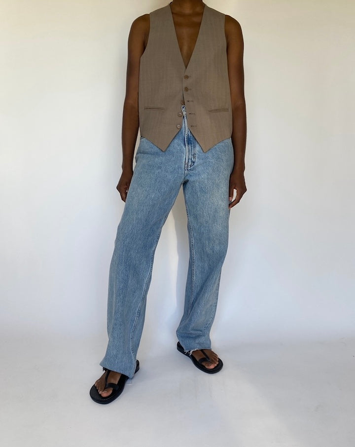 VINTAGE BROWN VEST 3766