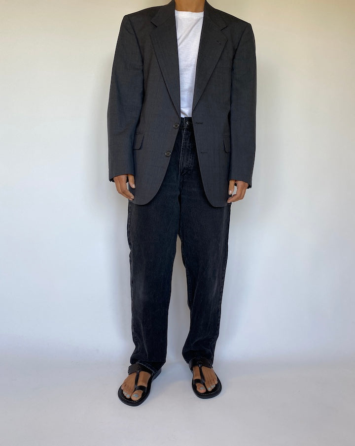 VINTAGE DARK GREY WOOL BLAZER 1503