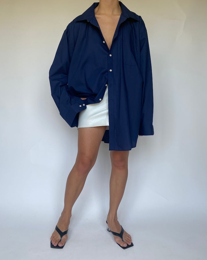 VINTAGE DEEP BLUE OVERSIZED SHIRT 3396