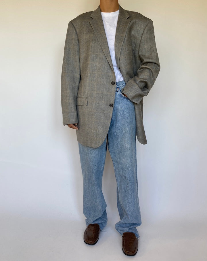 VINTAGE GREY CHECKED RALPH LAUREN BLAZER 1579