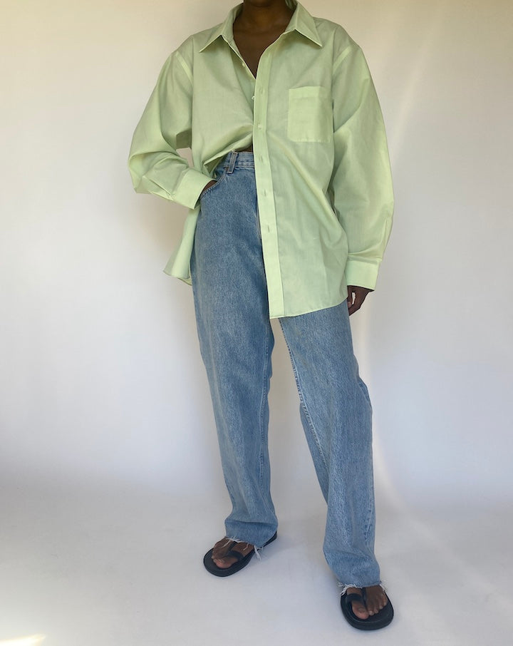 VINTAGE LIGHT GREEN BUTTON DOWN SHIRT 3780
