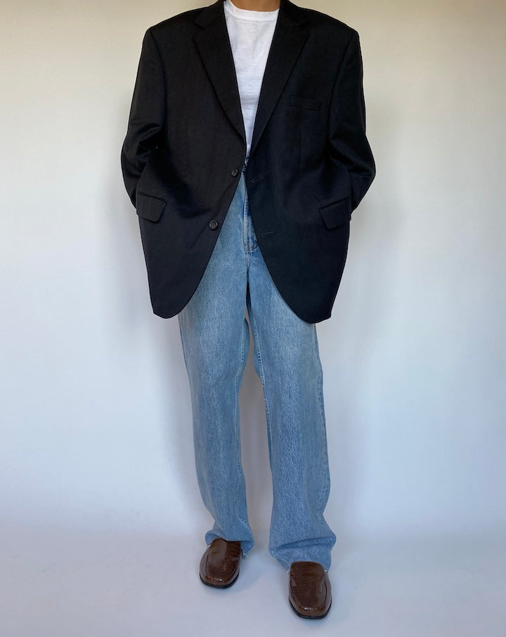VINTAGE OVERSIZED CHARCOAL BLAZER 1478