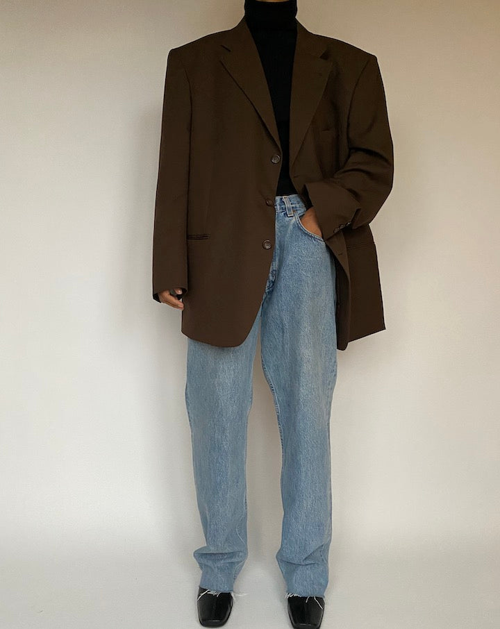 VINTAGE OVERSIZED BROWN BLAZER 1598