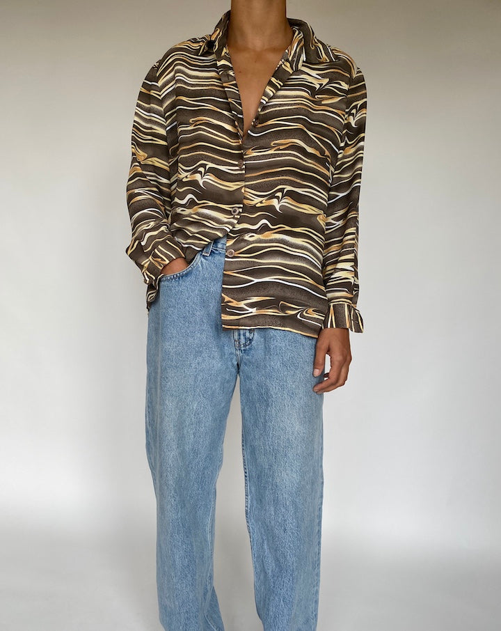 VINTAGE OVERSIZED BUTTON DOWN BLOUSE 1737