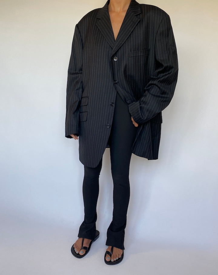 VINTAGE OVERSIZED PINSTRIPED WOOL BLAZER 1552
