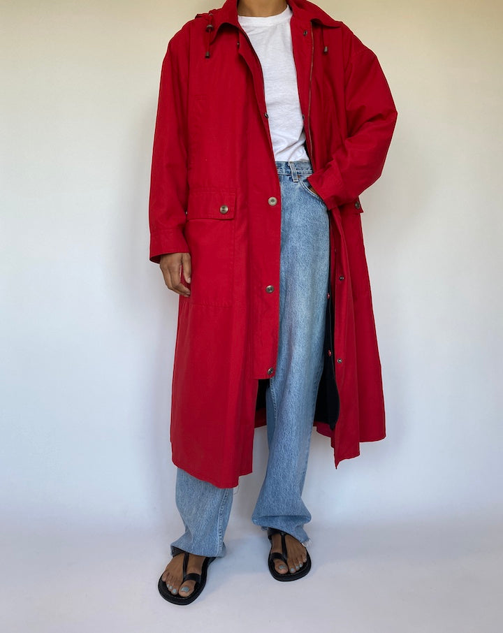 VINTAGE OVERSIZED RED LONG COAT 1496