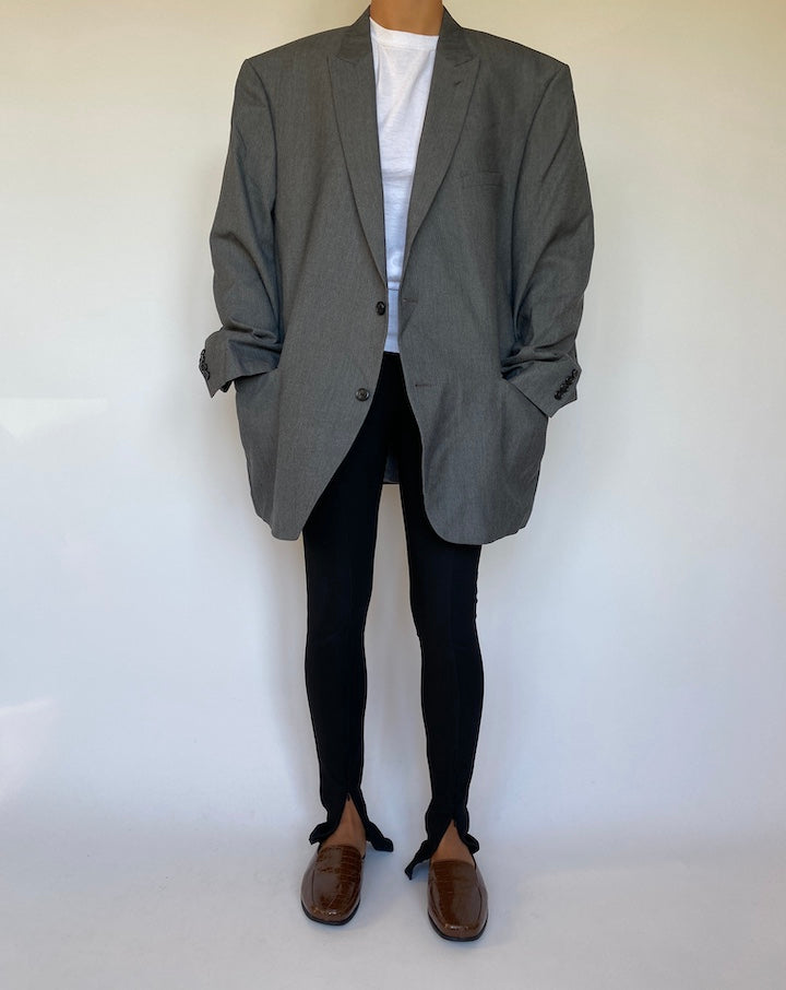 VINTAGE OVERSIZED SINGLE BREASTED GREY BLAZER 1568