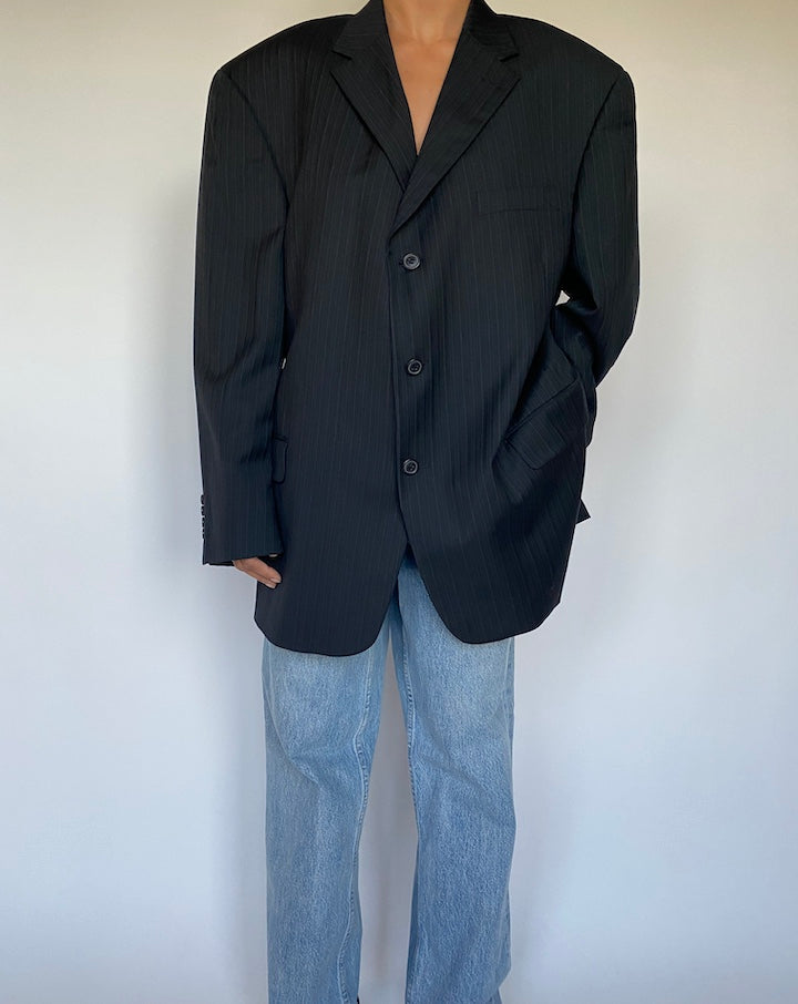VINTAGE OVERSIZED STRIPED BLAZER 1537