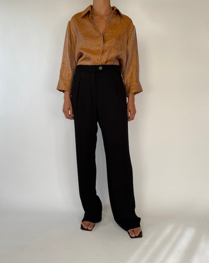 VINTAGE SHIMMERY BUTTON DOWN BLOUSE 2330