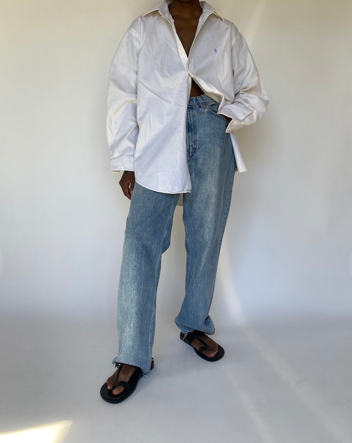 VINTAGE WHITE OVERSIZED RALPH LAUREN SHIRT 3786